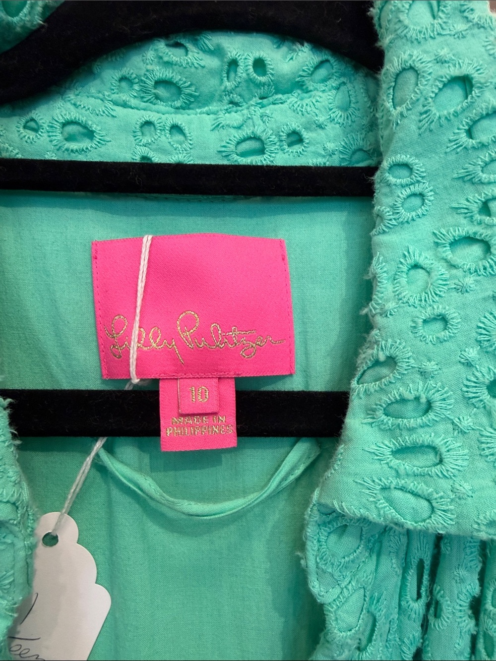 Lilly Pulitzer Teal Eyelet Maxi Dress - Picture 3 of 4